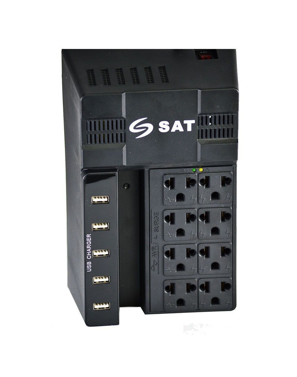 REGULADOR SAT RGU1208 1000VA 8 TOMAS 5 USB  NEGRO