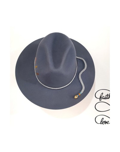 Sombrero privilegio fieltro azul serpiente al atardecer