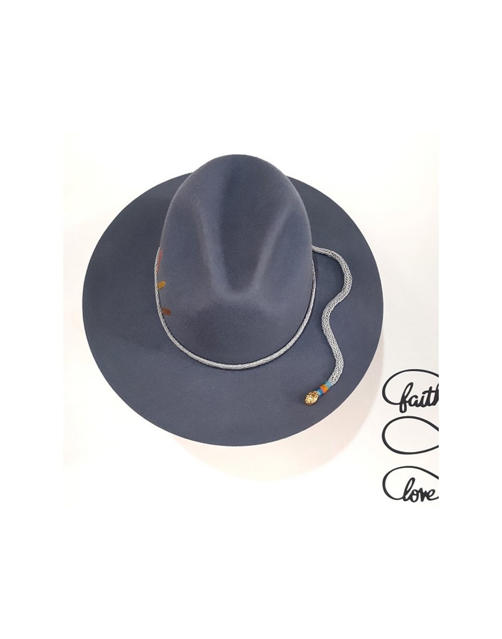Sombrero privilegio fieltro azul serpiente al atardecer