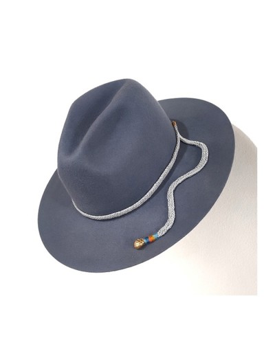 Sombrero privilegio fieltro azul serpiente al atardecer