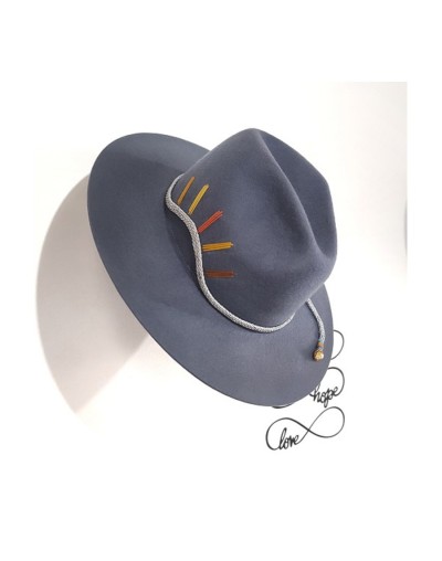 Sombrero privilegio fieltro azul serpiente al atardecer