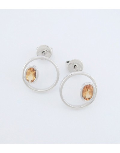 Pendientes en Plata ley  950 con Topacios