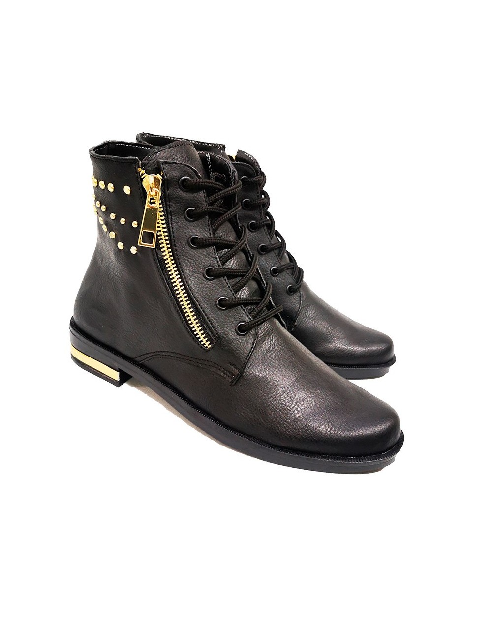 Botines negros con taches para mujer