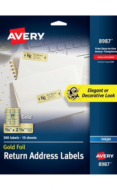 Avery® Etiquetas de envío doradas 8987