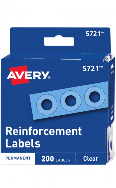 Avery® Refuerzos plásticos irrompibles transparentes 1.5cms 5721