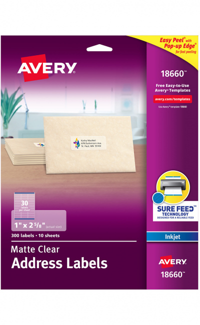 Avery® Etiquetas de envío transparentes mate 18660
