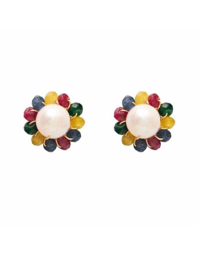 Pendientes perla color