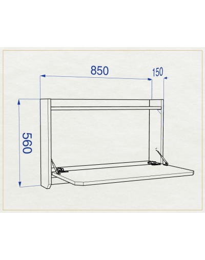 Escritorio de pared plegable 85cms Náutico
