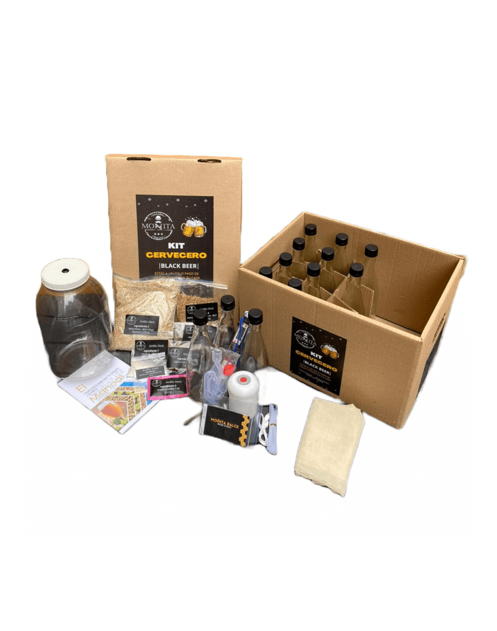 Kit de elaboración de cerveza  moñita black beer