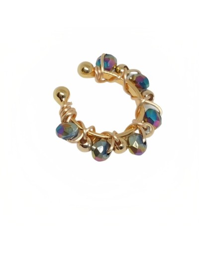Ear cuff tejidos en murano y mostacilla