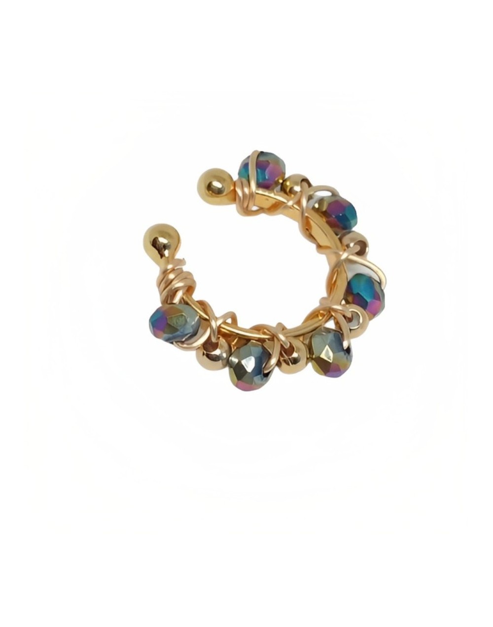 Ear cuff tejidos en murano y mostacilla