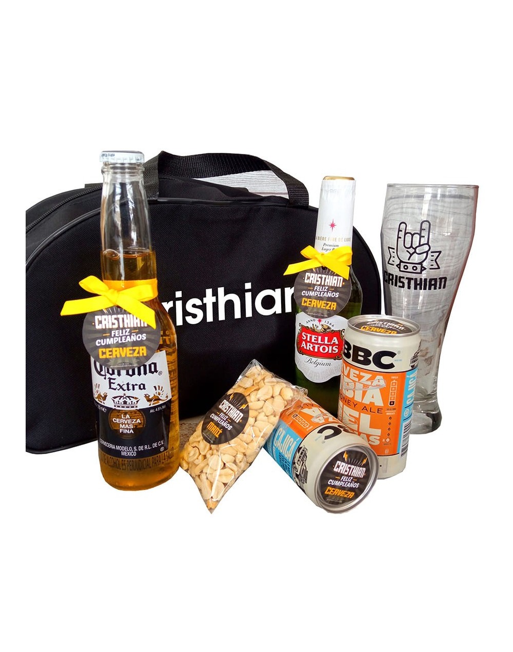 Ancheta cervecera con maleta