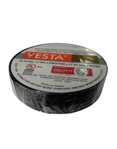 Rollo cinta aislante negra 20 yardas 18 metros