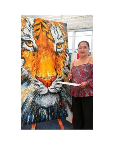 Cuadro tigre al oleo