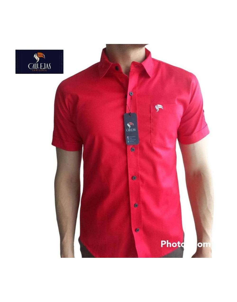 CAMISA MANGA CORTA ROJA