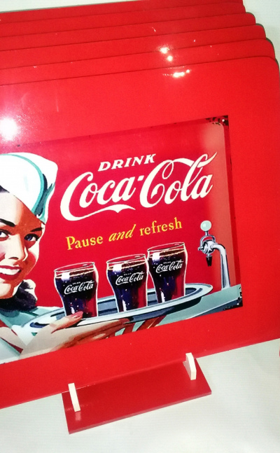 Individuales y portavasos Coca Cola para comedor - Viverarte