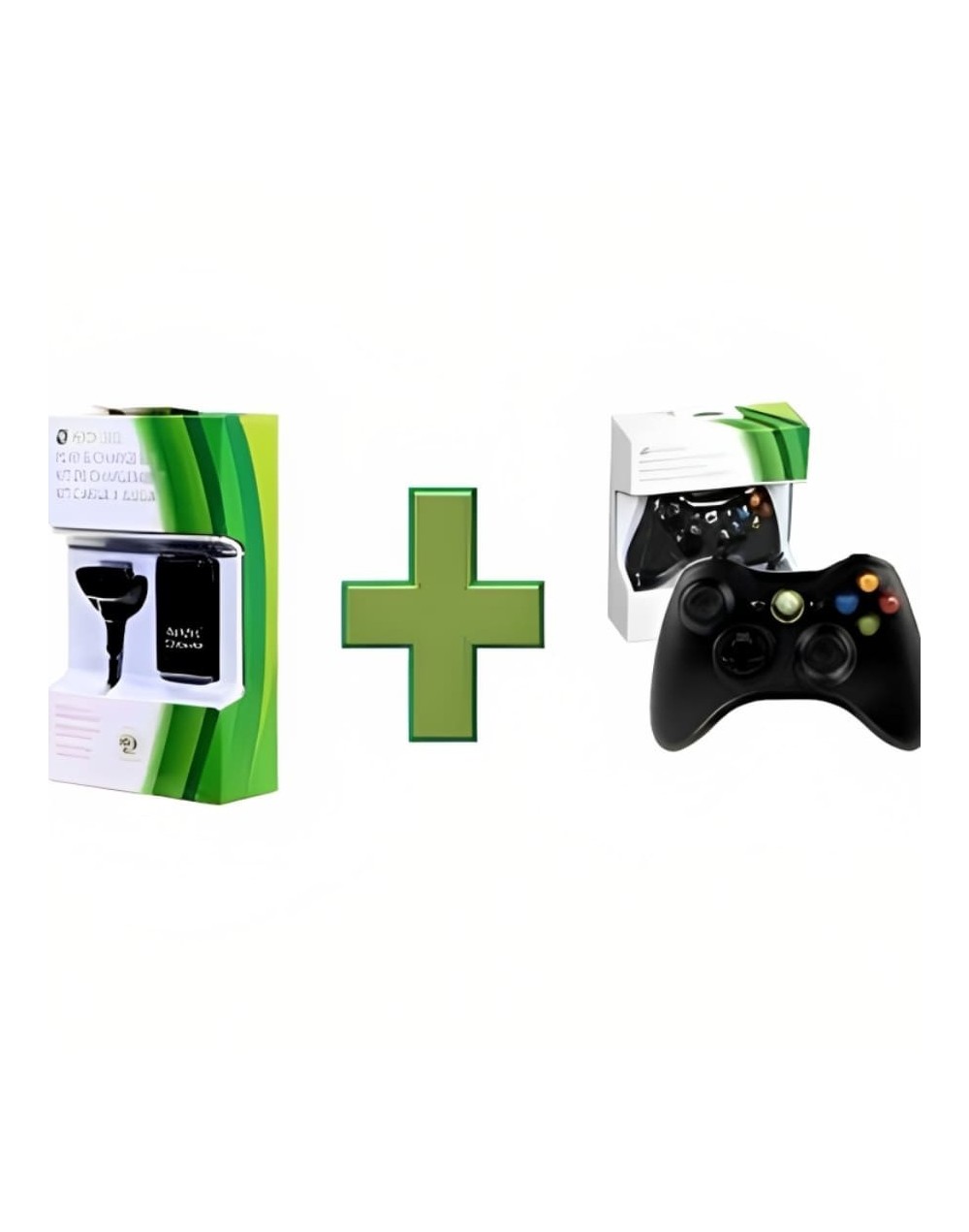 Combo control inalámbrico xbox 360original mas kit carga y juega 7200