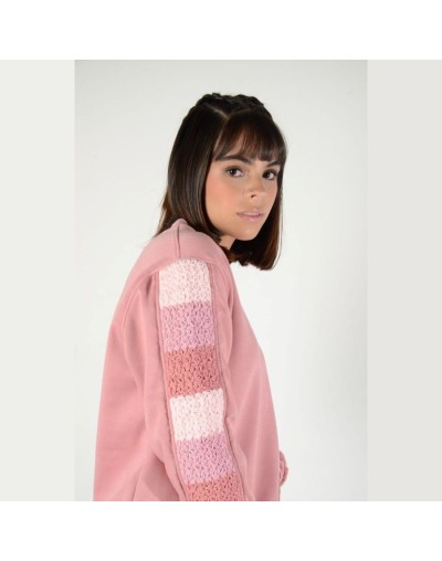 Saco trenzado rosado