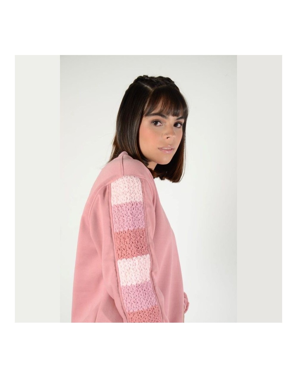 Saco trenzado rosado