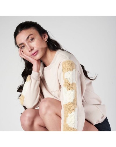 Saco trenzado beige