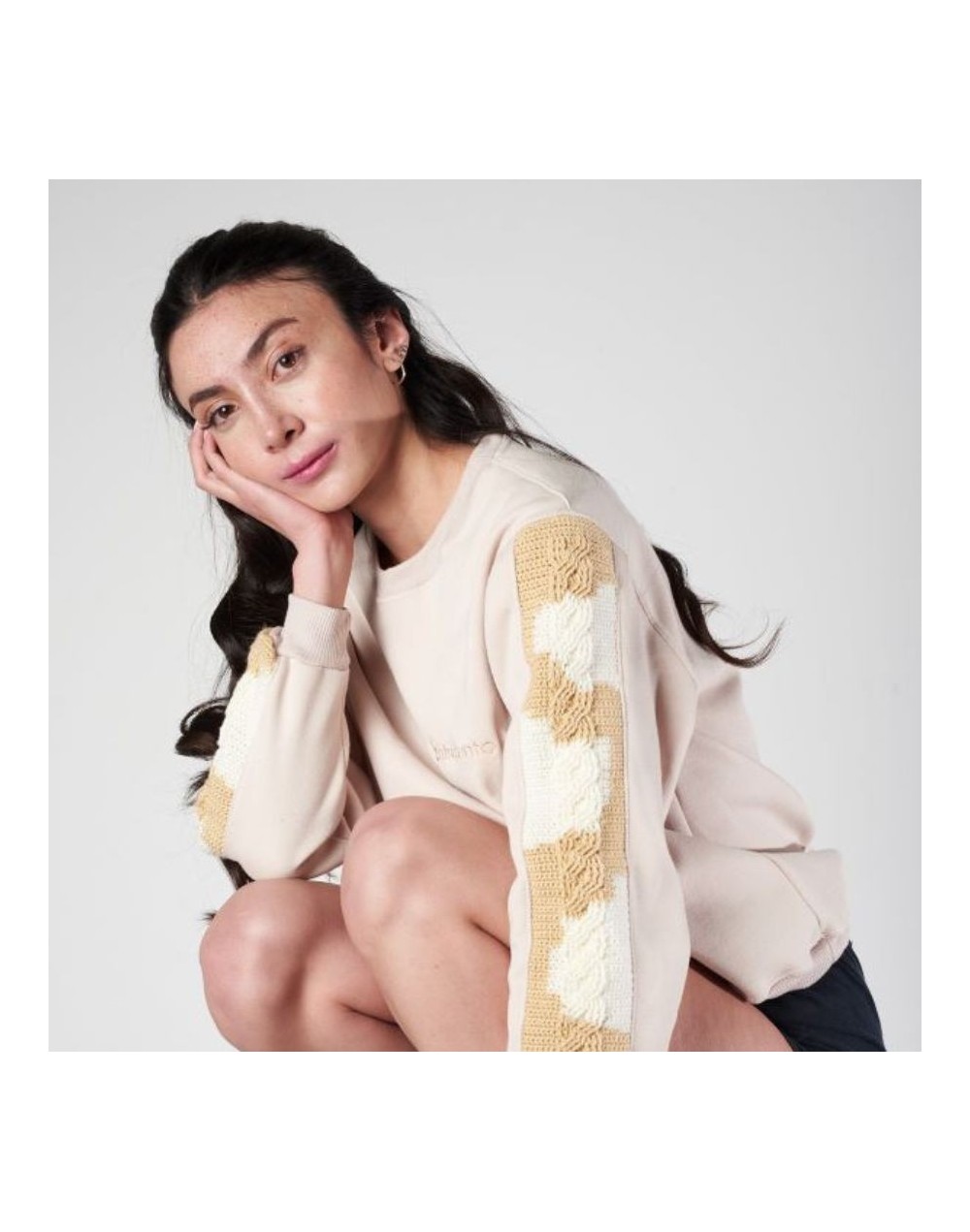 Saco trenzado beige
