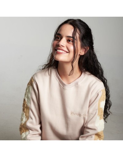 Saco trenzado beige