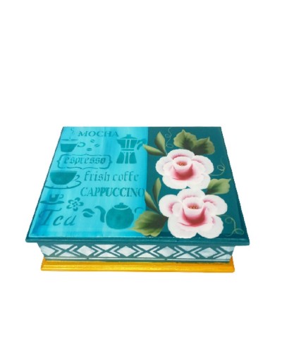 Caja seis divisiones de café y flores