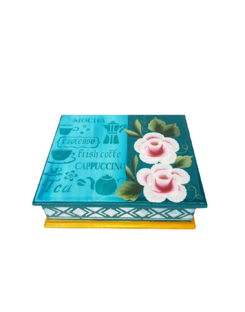 Caja seis divisiones de café y flores