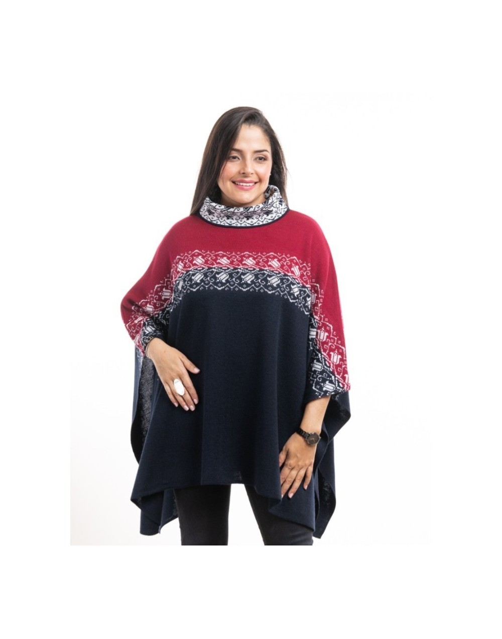 Ruana cuello alto multicolor para mujer Ximena