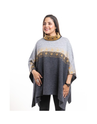 Ruana cuello alto multicolor para mujer Ximena