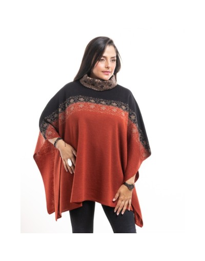 Ruana cuello alto multicolor para mujer Ximena
