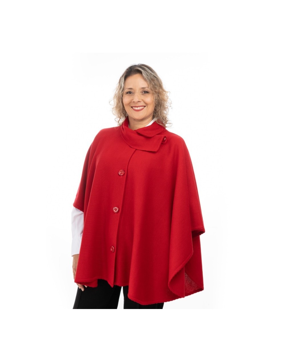 Ruana tejida tipo capa elegante para mujer  rosita