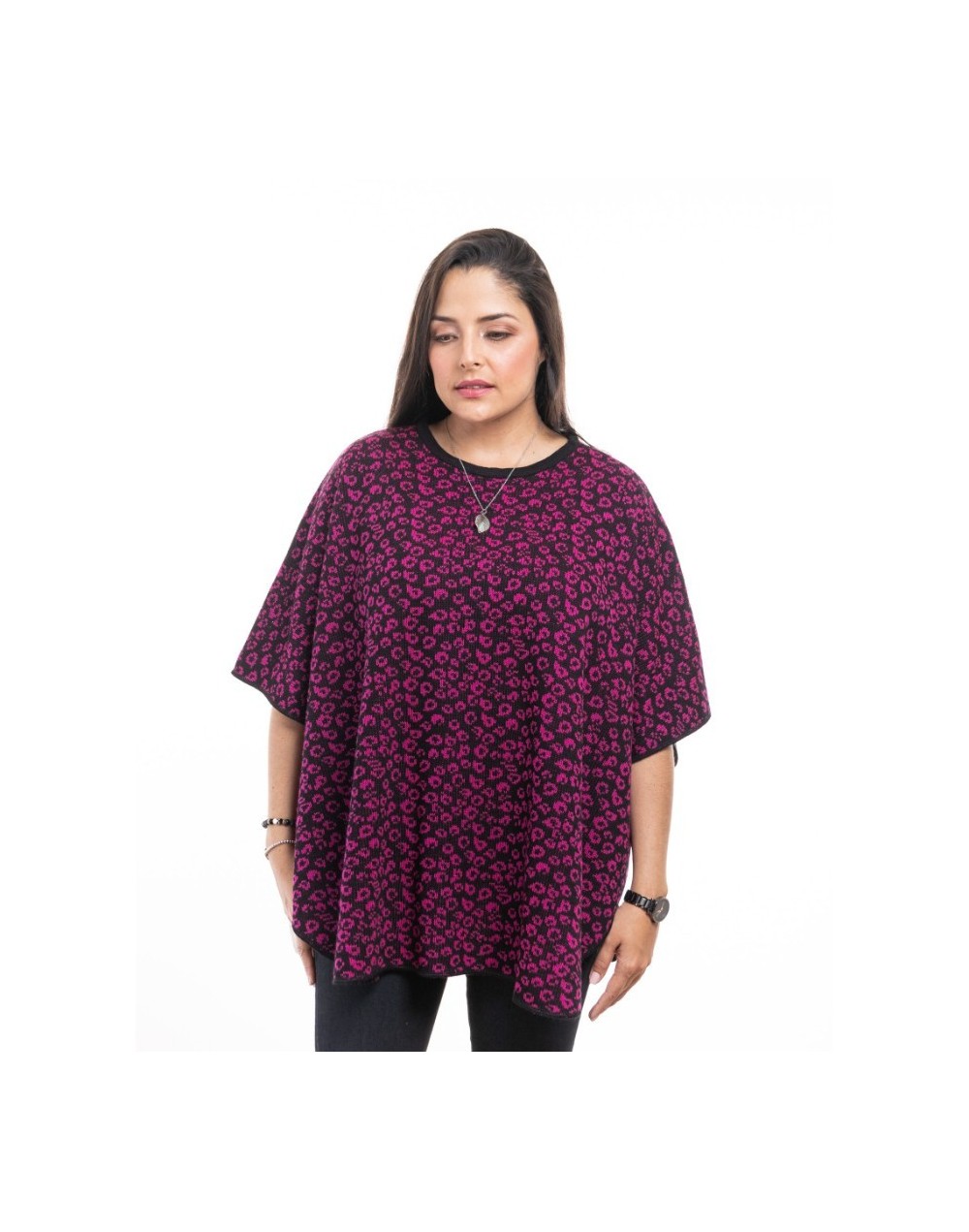 Ruana poncho mujer diseño animal print Policarpa