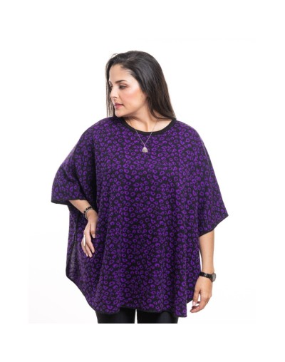 Ruana poncho mujer diseño animal print Policarpa
