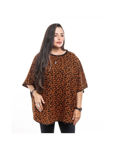 Ruana poncho mujer diseño animal print Policarpa