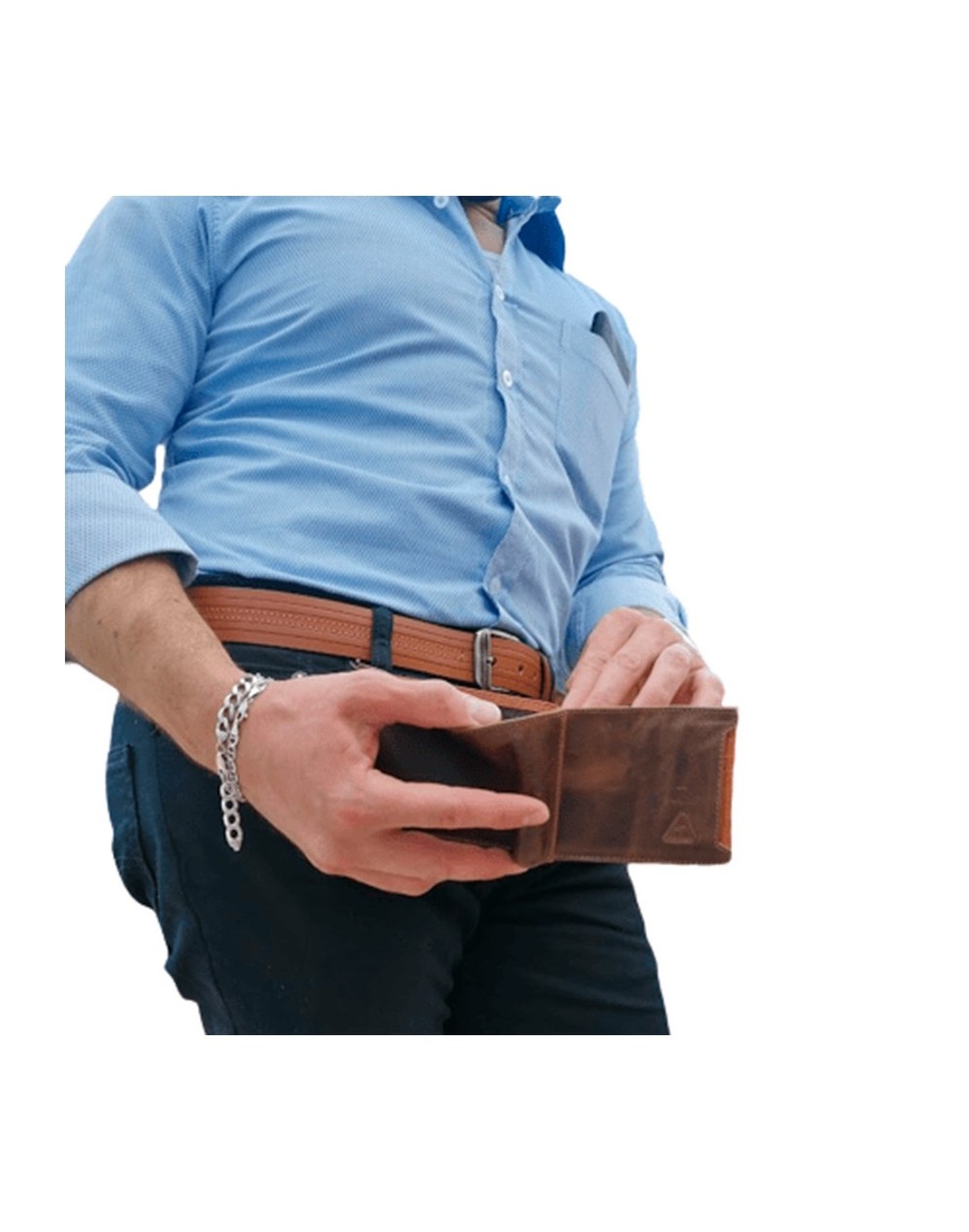 Conjunto cinturon billetera de cuero