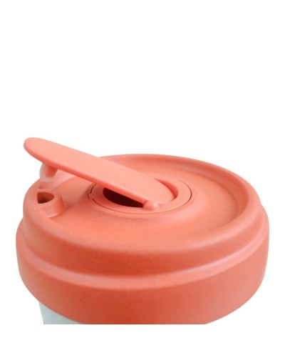 Mug 400 ml ecológico  en fibra de bambú con tapa antiderrames