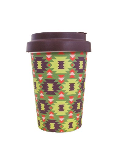 Mug 450 ml ecológico  café peru   en fibra de bambú con tapa antiderrames