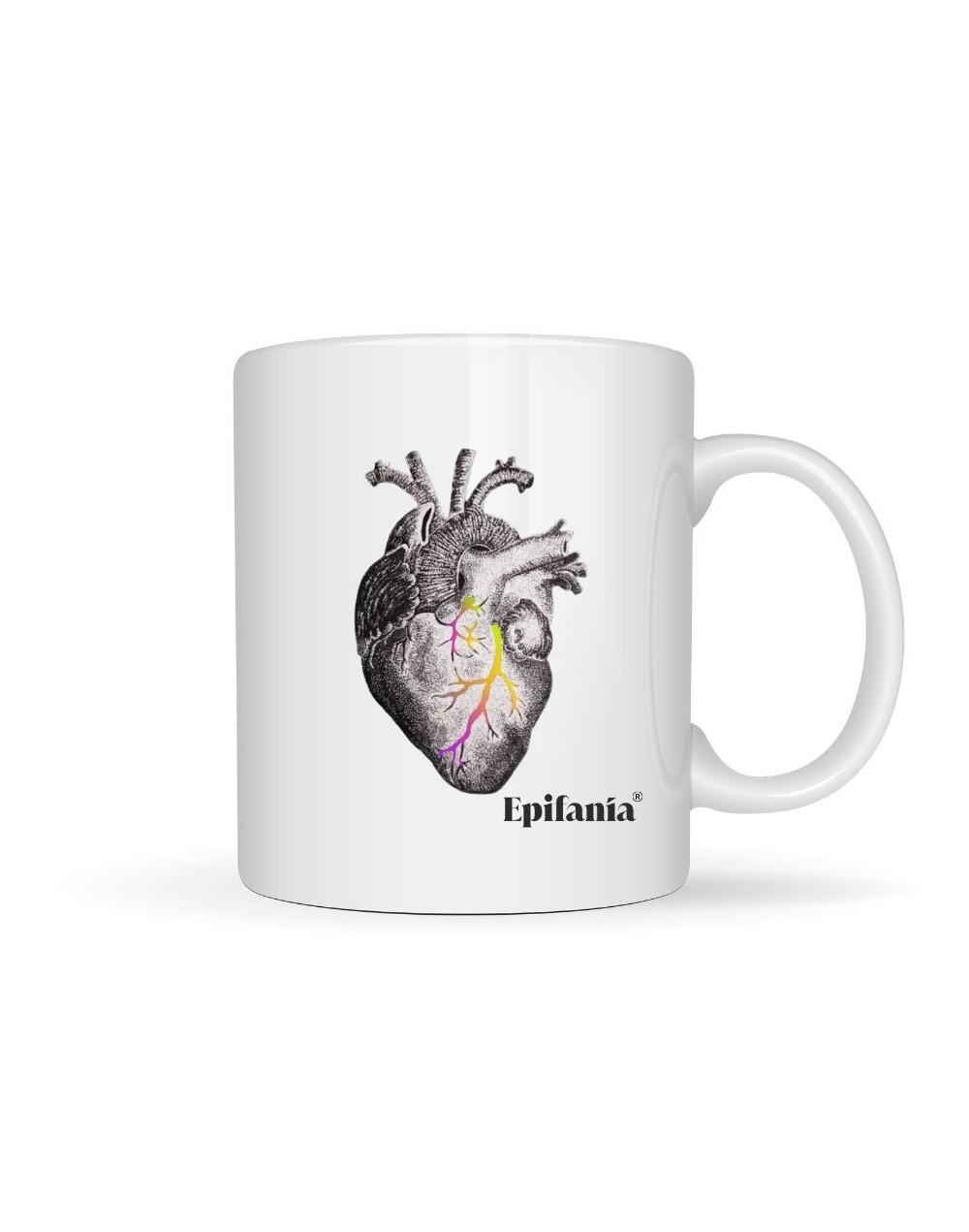 Taza de café – corazón arcoiris
