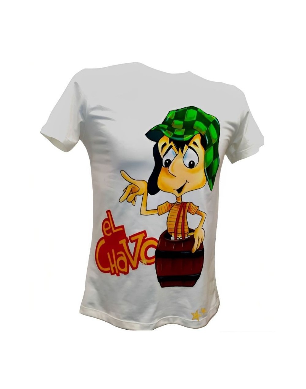 Camiseta cuello redondo pintada a mano del chavo 