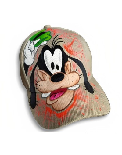 Gorra lisa beige pintada a mano goofy