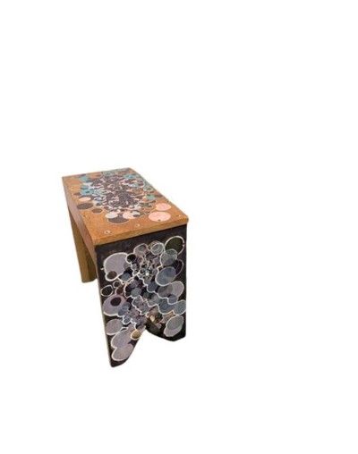 Banca madera pintada a mano