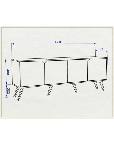 Mueble Multipropósito Nórdico TV 160cms puertas abatibles