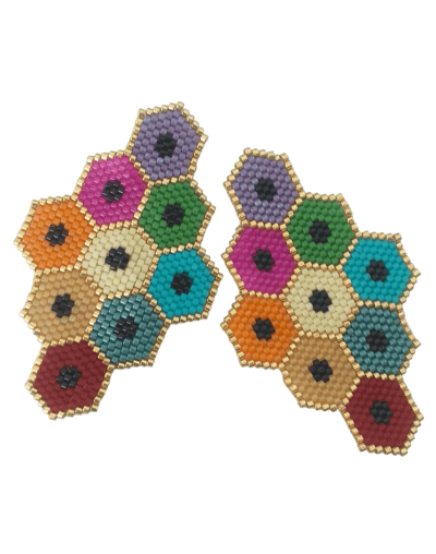 Aretes mándalas colores miyuki