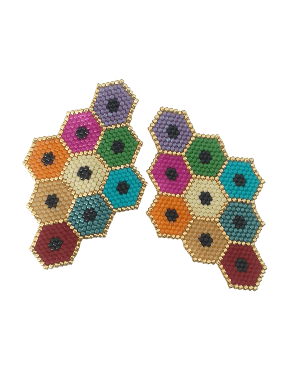 Aretes mándalas colores miyuki