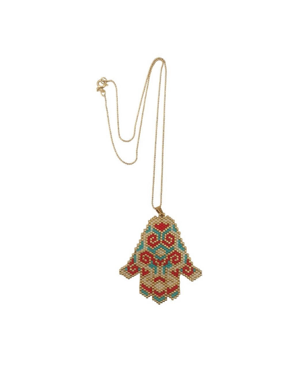 Dije tejido mano hamsa miyuki