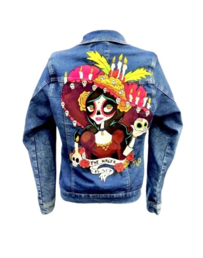 Chaqueta de jean pintada a mano de Katrina