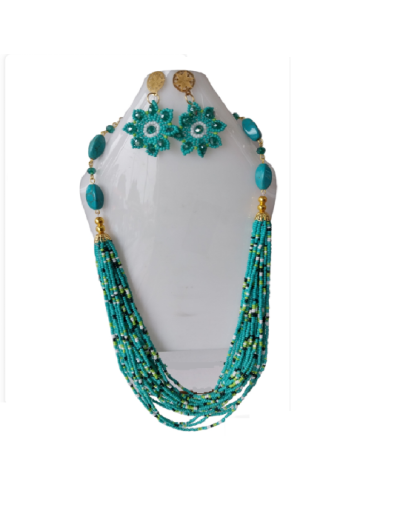 Collar verde turquesa