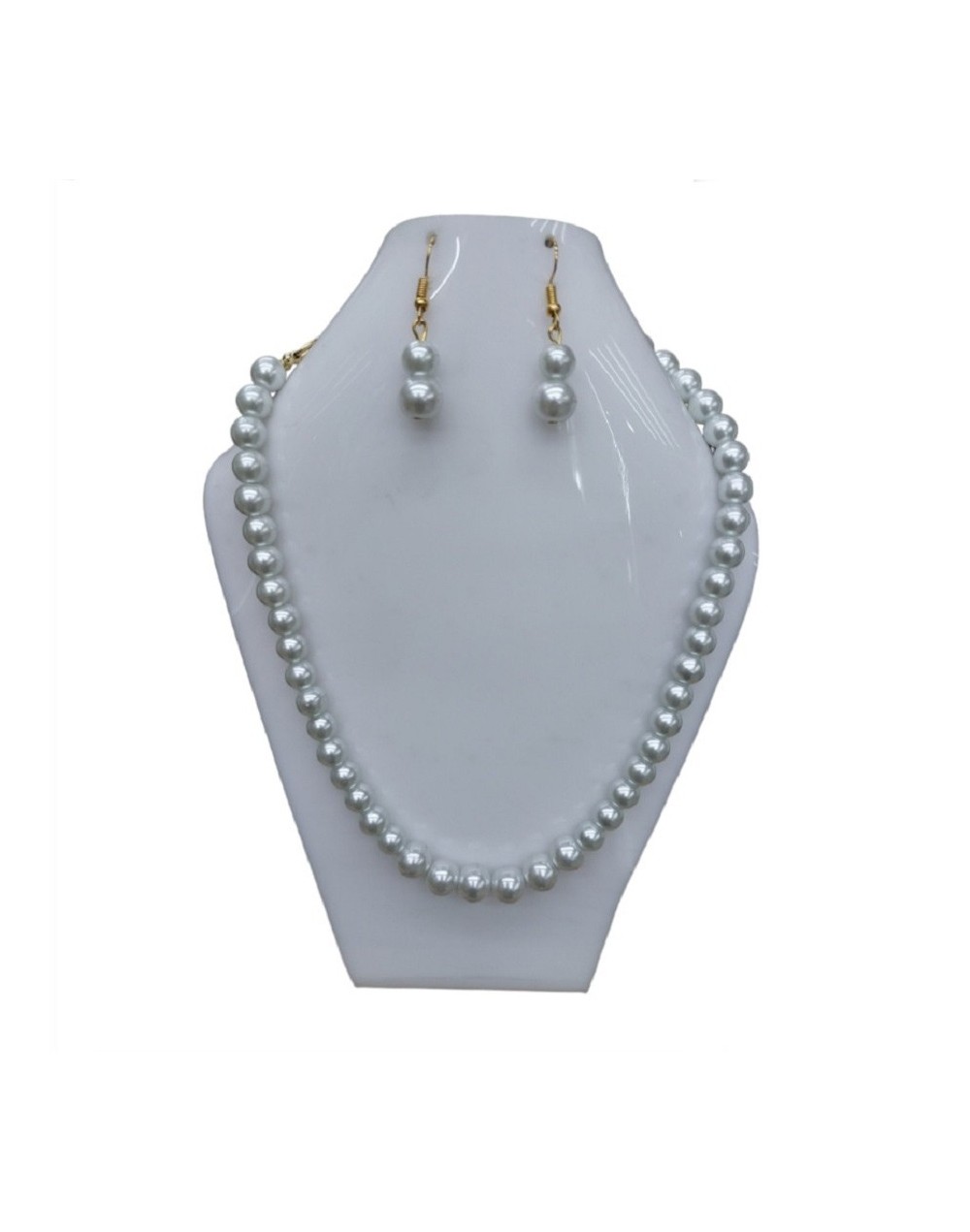 Collar en perlas blanco