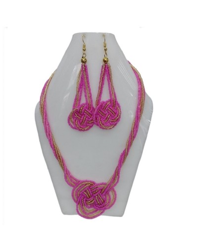 Collar anudado fucsia